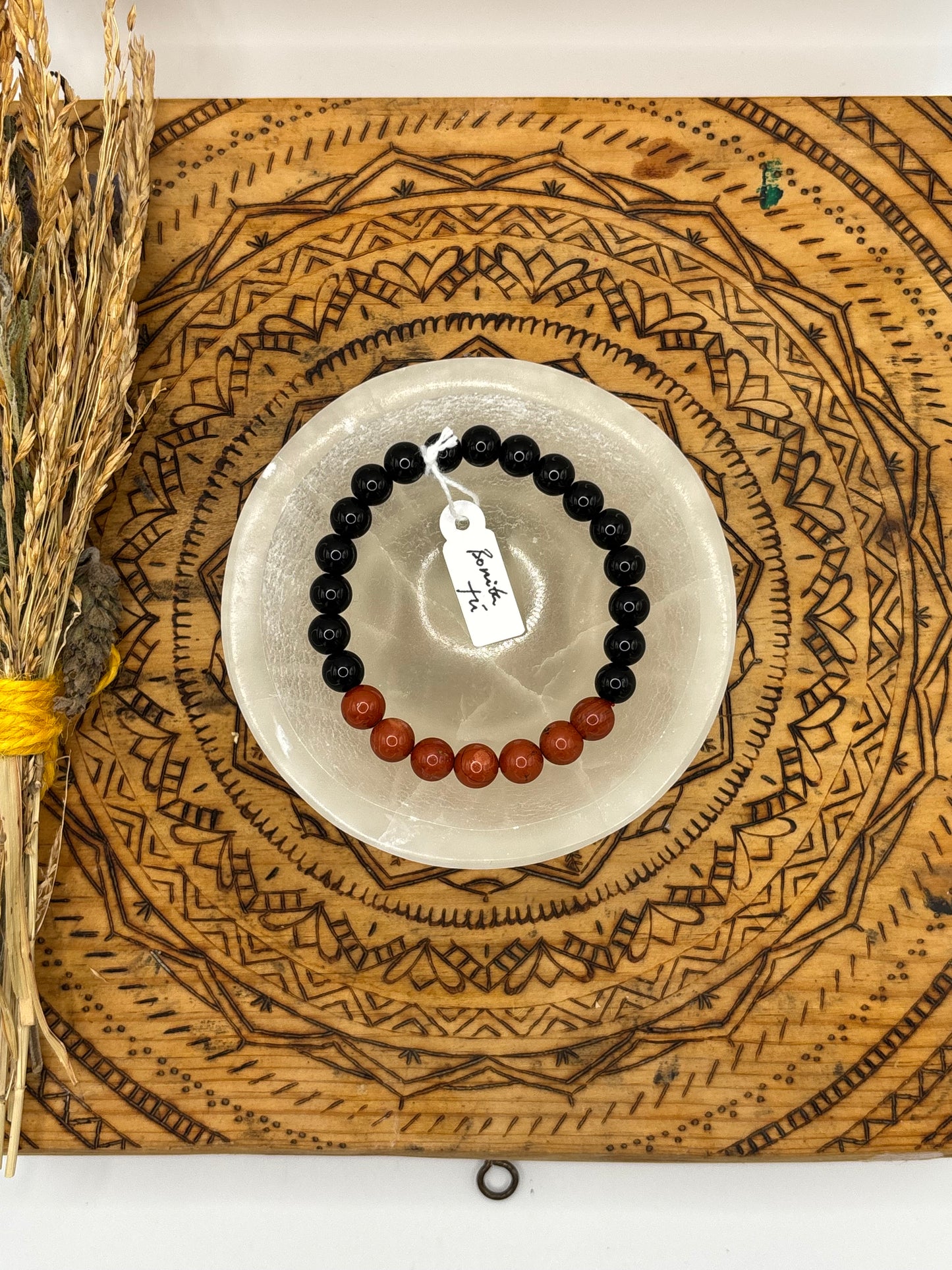 ❤️ Pulsera Obsidiana y Jaspe Rojo – “Raíz y Energía Vital” 🔥