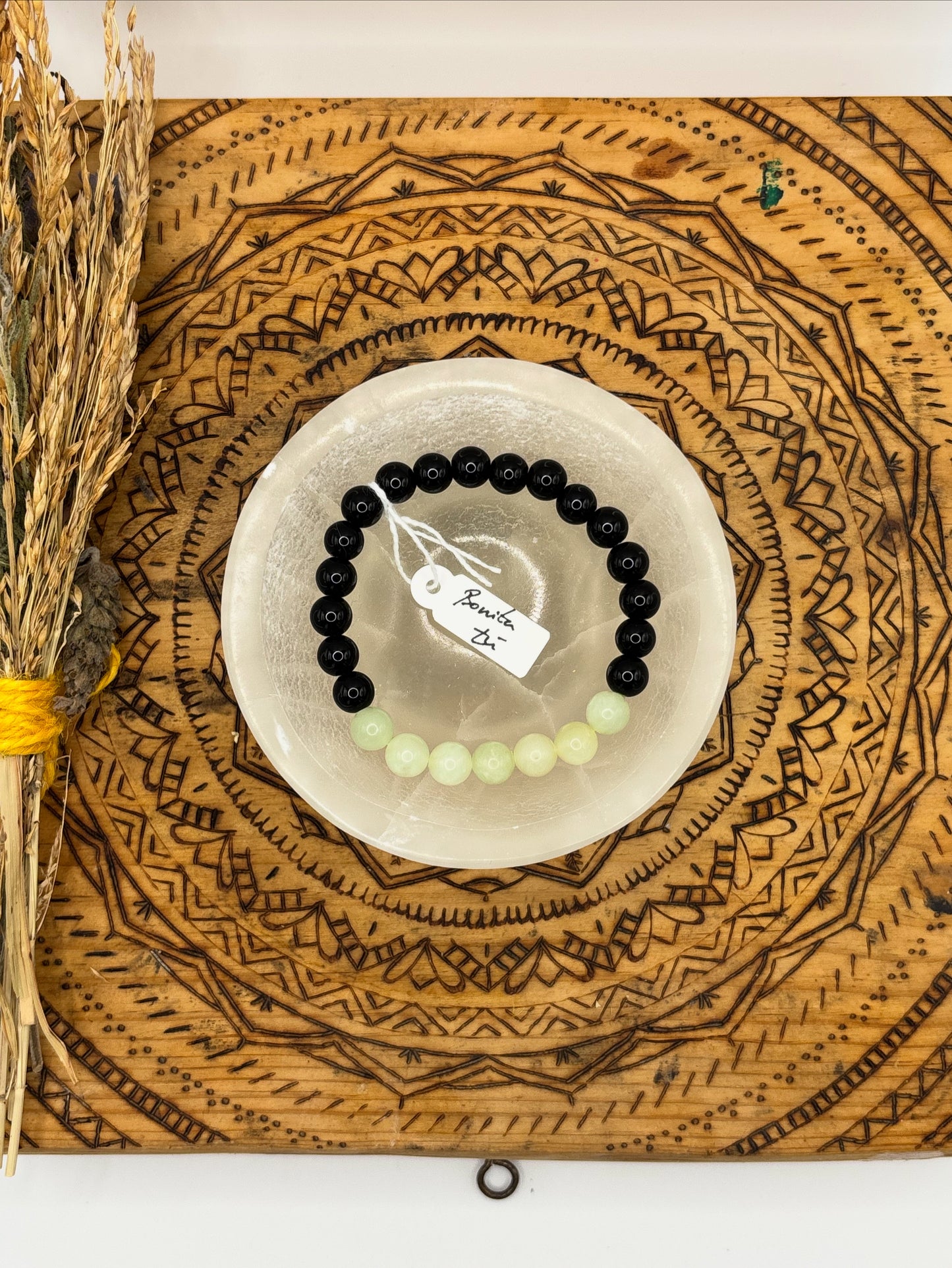 💚 Pulsera Obsidiana y Jade – “Armonía y Protección del Corazón” 🌿