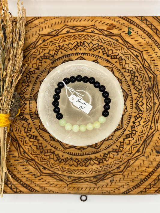 💚 Pulsera Obsidiana y Jade – “Armonía y Protección del Corazón” 🌿