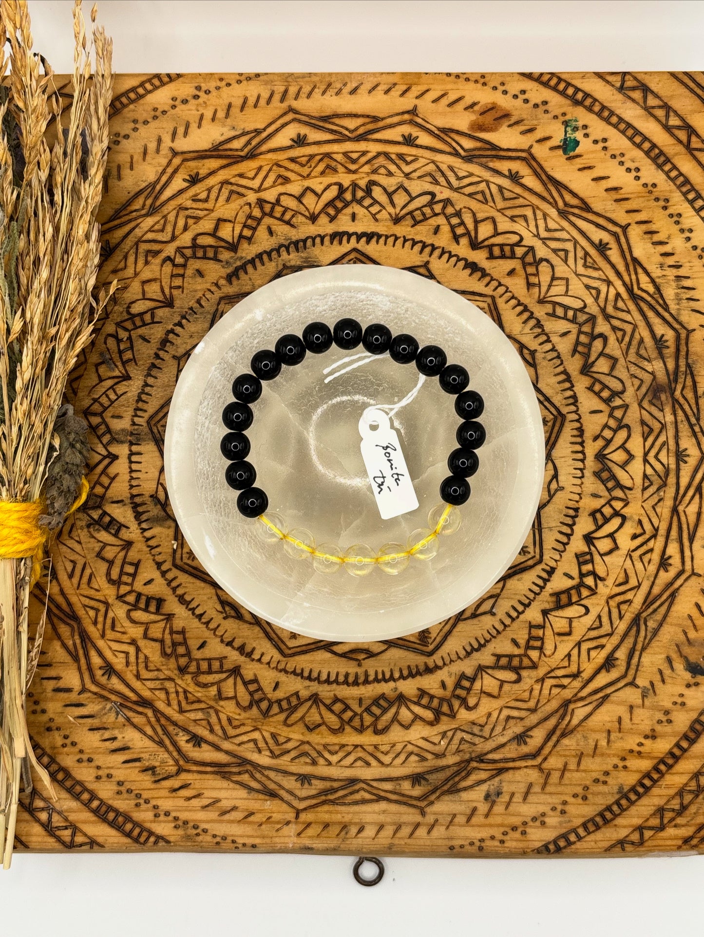 💛 Pulsera Obsidiana y Citrino – “Luz y Prosperidad Interior” 🌞