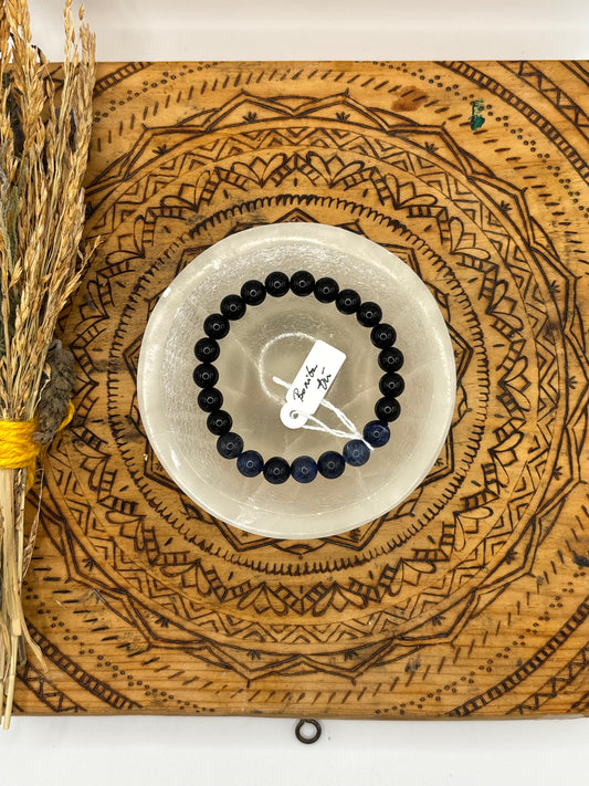 💙 Pulsera Obsidiana y Sodalita – “Claridad y Calma Interior” 🌊