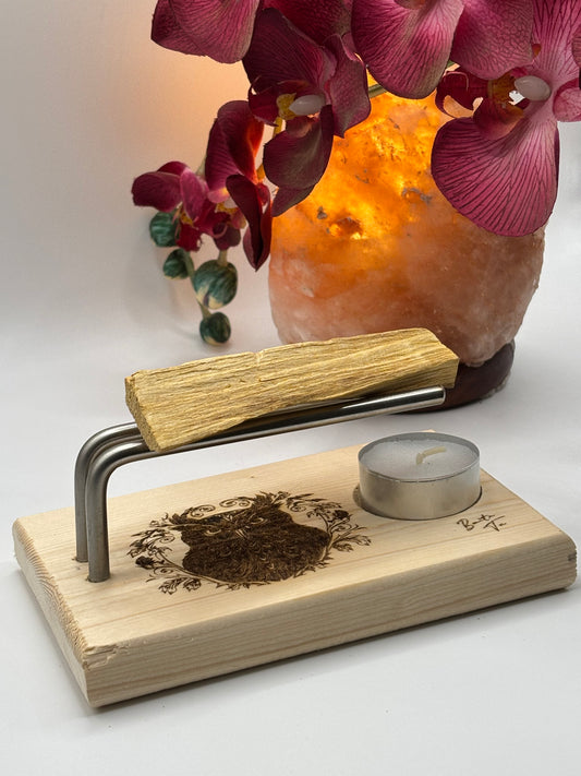 🦉 Quemador Palo Santo – Búho Guardián de la Sabiduría ✨