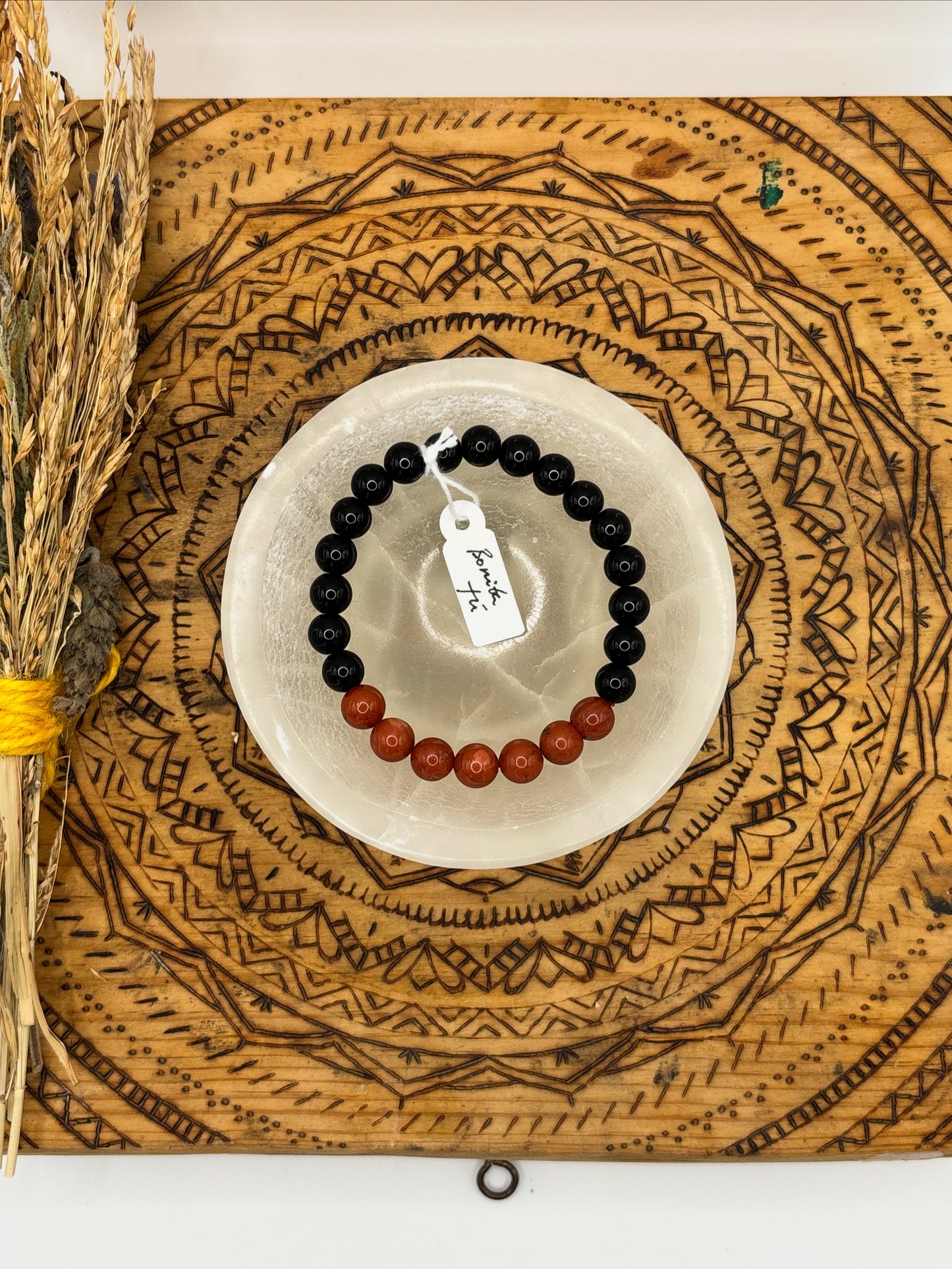 🧡 Pulsera Obsidiana y Carneola – “Energía y Pasión de Vida” 🔥