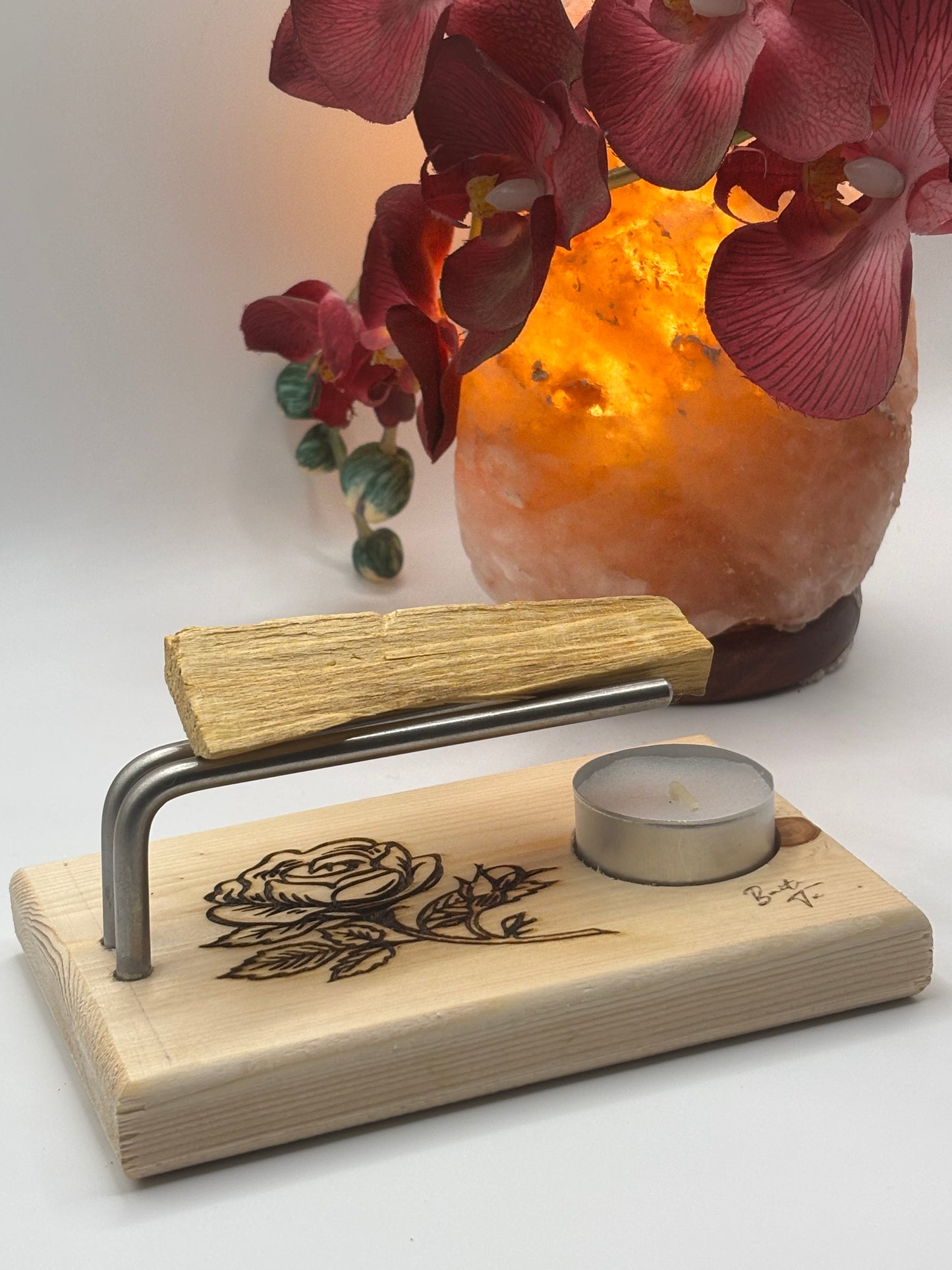 🌹 Quemador Palo Santo – Rosa del Alma ✨